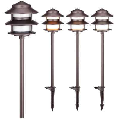 Balisage lumineux DEL basse tension 22 po 5 CCT, 12-24 V CA/CC, en aluminium, finition bronze huilé