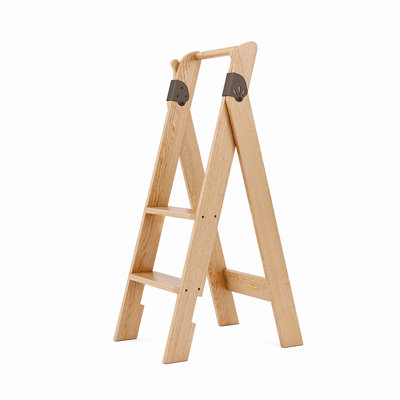 43-1/2" Folding 2 Step Wood Step Stool With 250 Lb. Load Capacity