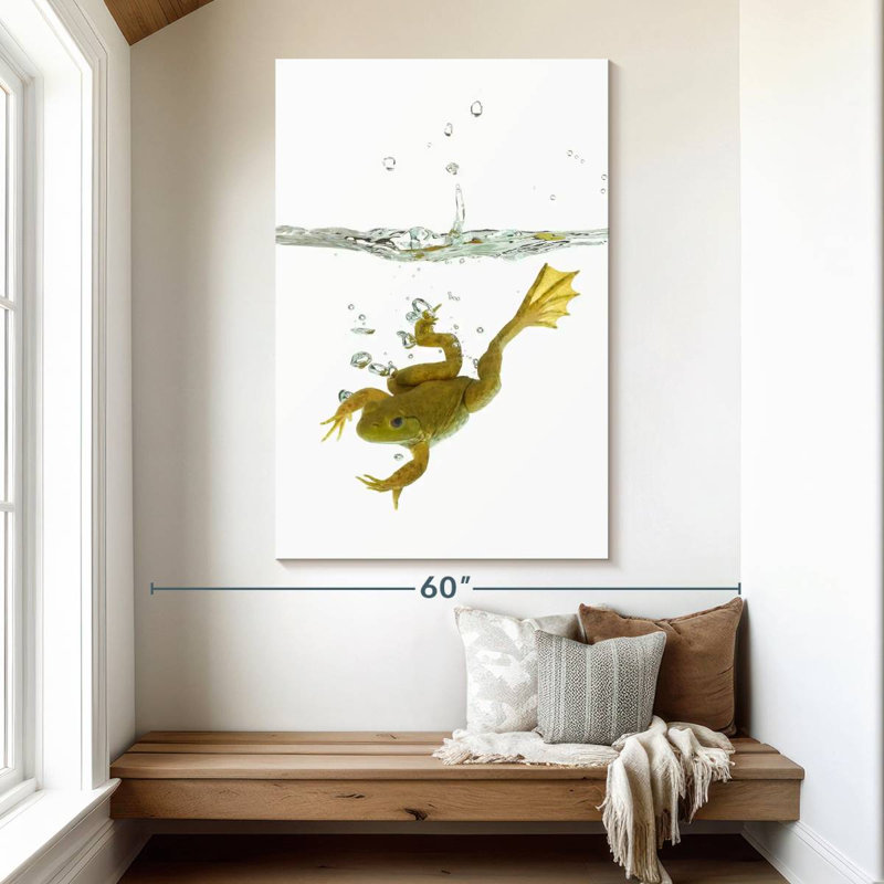 Grenouille sous l'eau, H 51 po x l 34 po