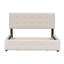 Lit plateforme tapissier avec tête de lit capitonnée classique et quatre tiroirs pratiques, sans sommier tapissier, idéal pour le confort et le rangement-1060696521