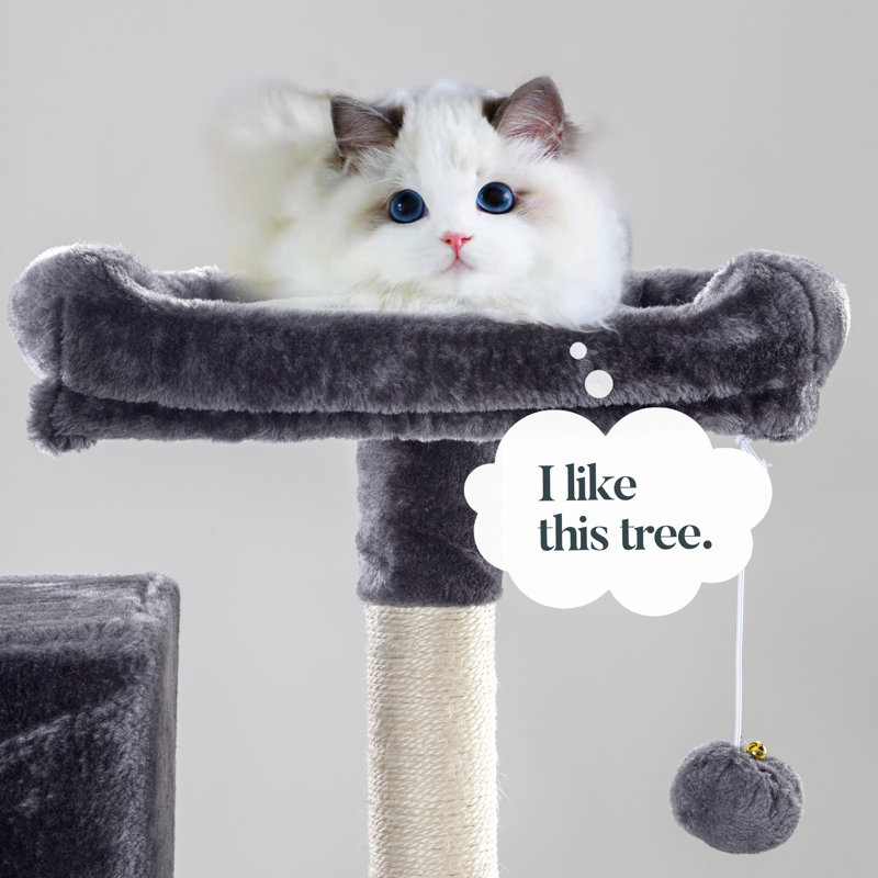 Lima Pet Heavy Duty Carpet 68 Inch Multi-Level Cat Tree Condos and Scratching Posts Included, Blue Gray