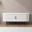 Meuble télé, console de télévision moderne 47 po avec compartiment de rangement et porte coulissante, centre de jeu avec armoire de jeu-131636672