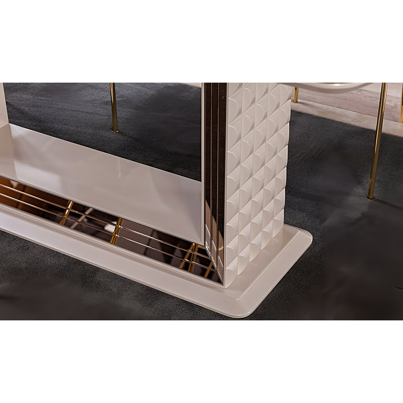Table de salle à manger de luxe à miroir pour 6 personnes 75 "Valentina