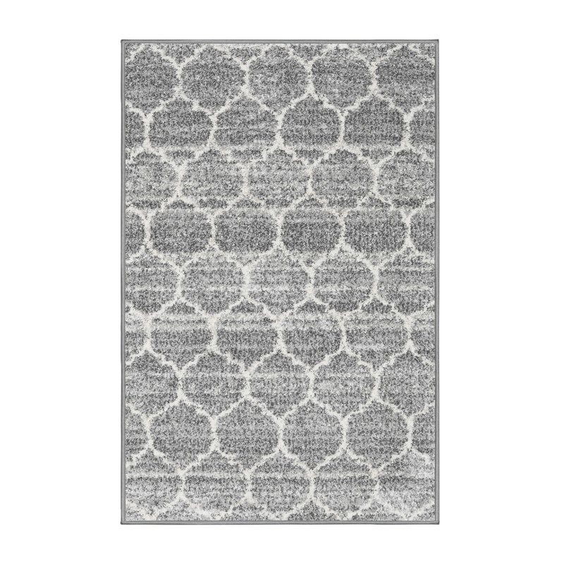 Tapis contemporain gris clair, Rectangle 8 pi x 10 pi