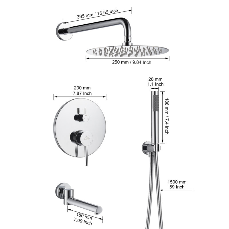 PureEssence Pressure-Balanced (Temperature And Volume) All-In-One Kit with Rough in-Valve, Chrome