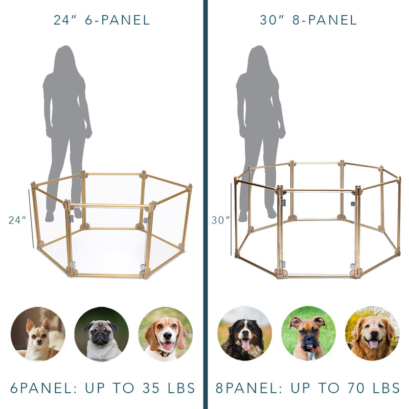 25.6'' H 8 Panel Metal Exercise Pen With Door