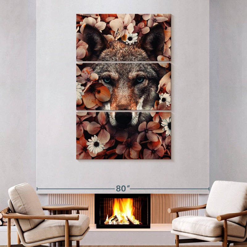 Brampt Botanical Wolf, 74'' H x 48'' W