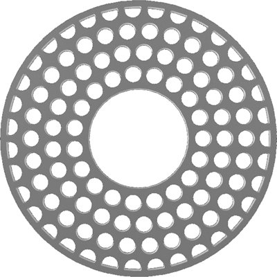 16"OD x 5 3/4"ID x 1/2"P Fink Architectural Grade PVC Pierced Ceiling Medallion, Nickel