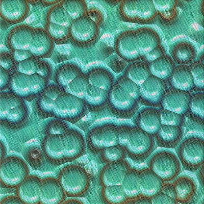 Tapis bleu turquoise/jaune à motifs
