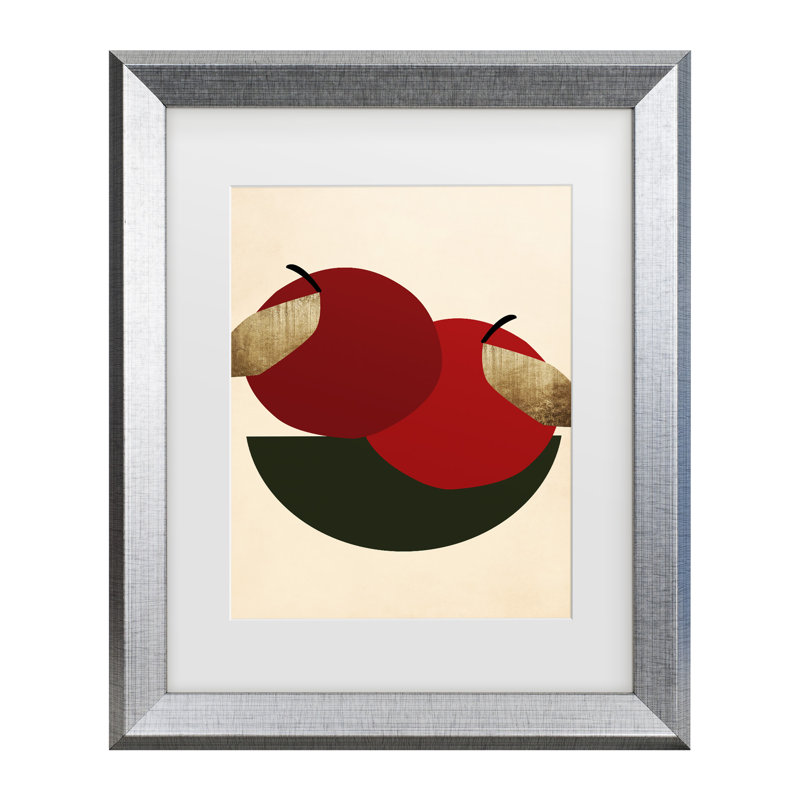 «Kubistika Two Red Apples Matted», art encadré, H 19,5 po x l 23,5 po