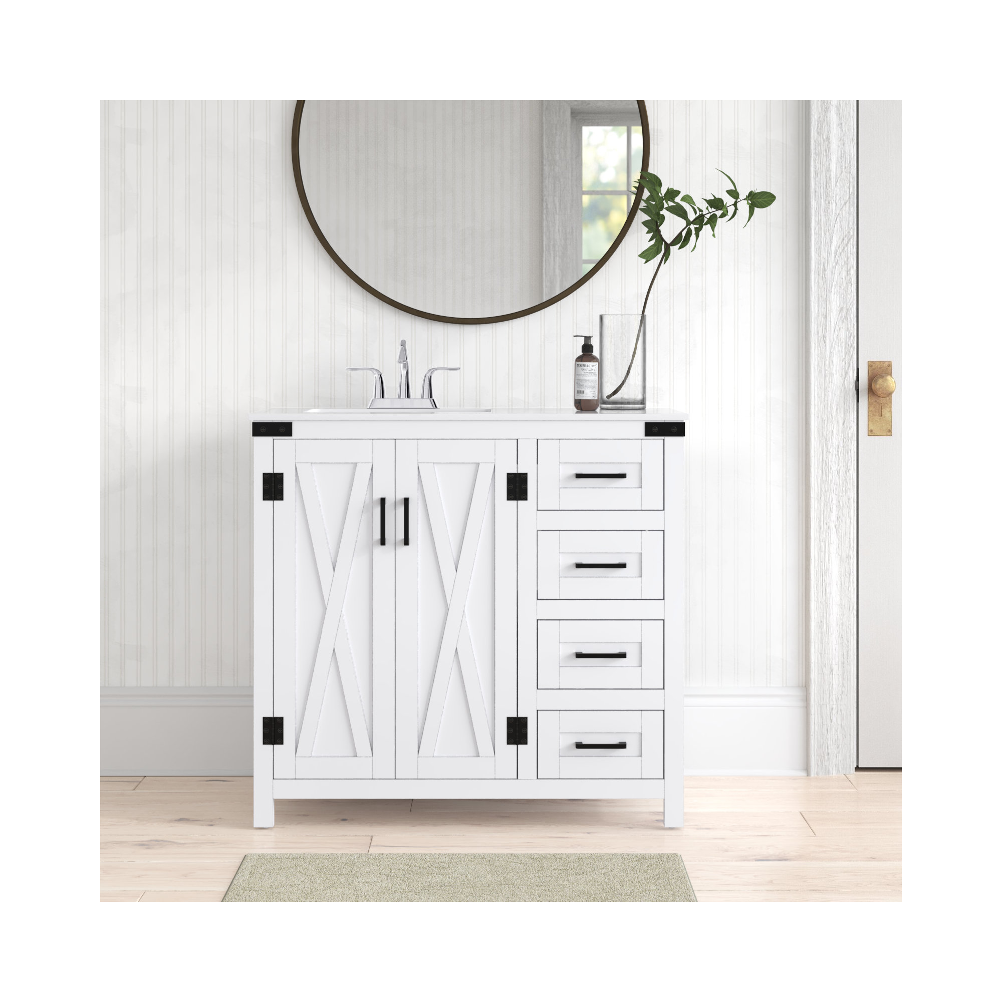 Slayton 36'' Single Bathroom Vanity, White