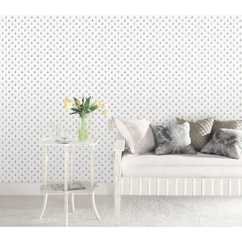 Pretty Prints Mini Garden Spot 10.05m x 53cm Matte Wallpaper Roll, Beige