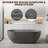 59" Matte Gray Freestanding Solid Surface Bathtub-124971908