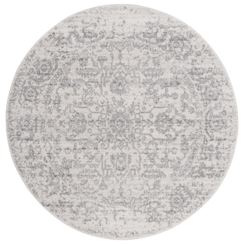 Peter Silver/Ivory Area Rug, Round 91cm