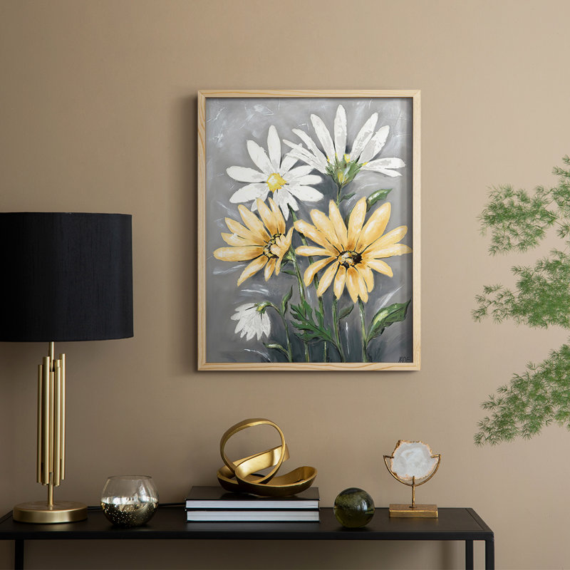 SummerDaisiesII Framed Print - Solid Wood, 15" H x 12" W