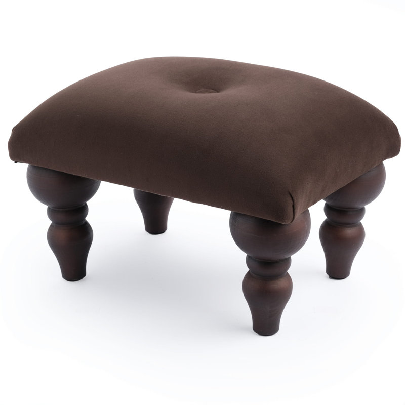 Cowell 38cm Wide Velvet Tufted Square Solid Colour Footstool Ottoman, Brown