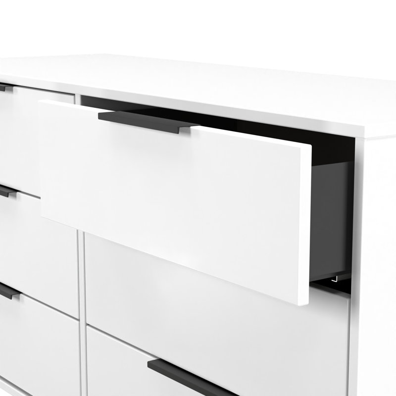 Turah 6 Drawer Wide Chest in Matt (Ready Assembled), White Matt