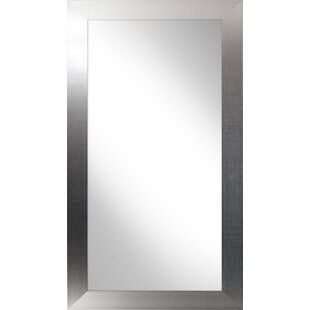 DRULINE Türspiegel - Wandspiegel - Spiegel - Dekospiegel - Flurspiegel -  Kunststoff matt weiß - B/H ca. 34x94 cm (Spiegelfläche ca. 29x89 cm) - mit