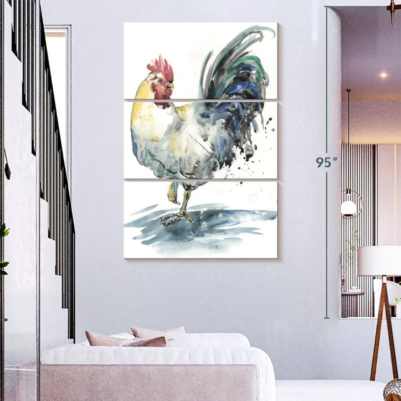 Brampt Rooster Splash I, 74" H x 48" W