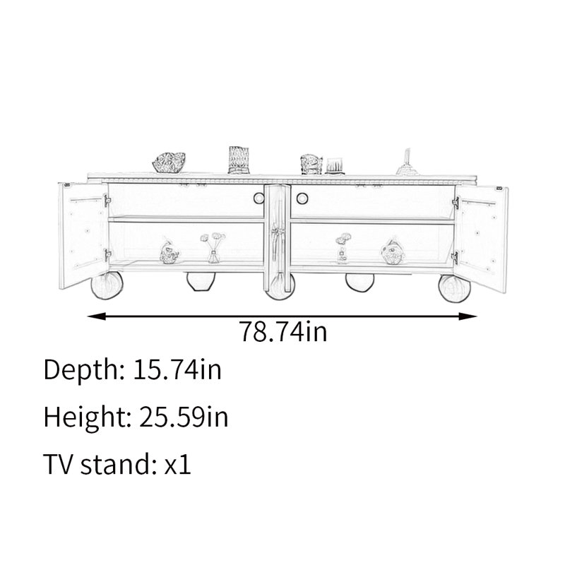 French TV Stand 78.74'' W Storage Credenza | Wayfair