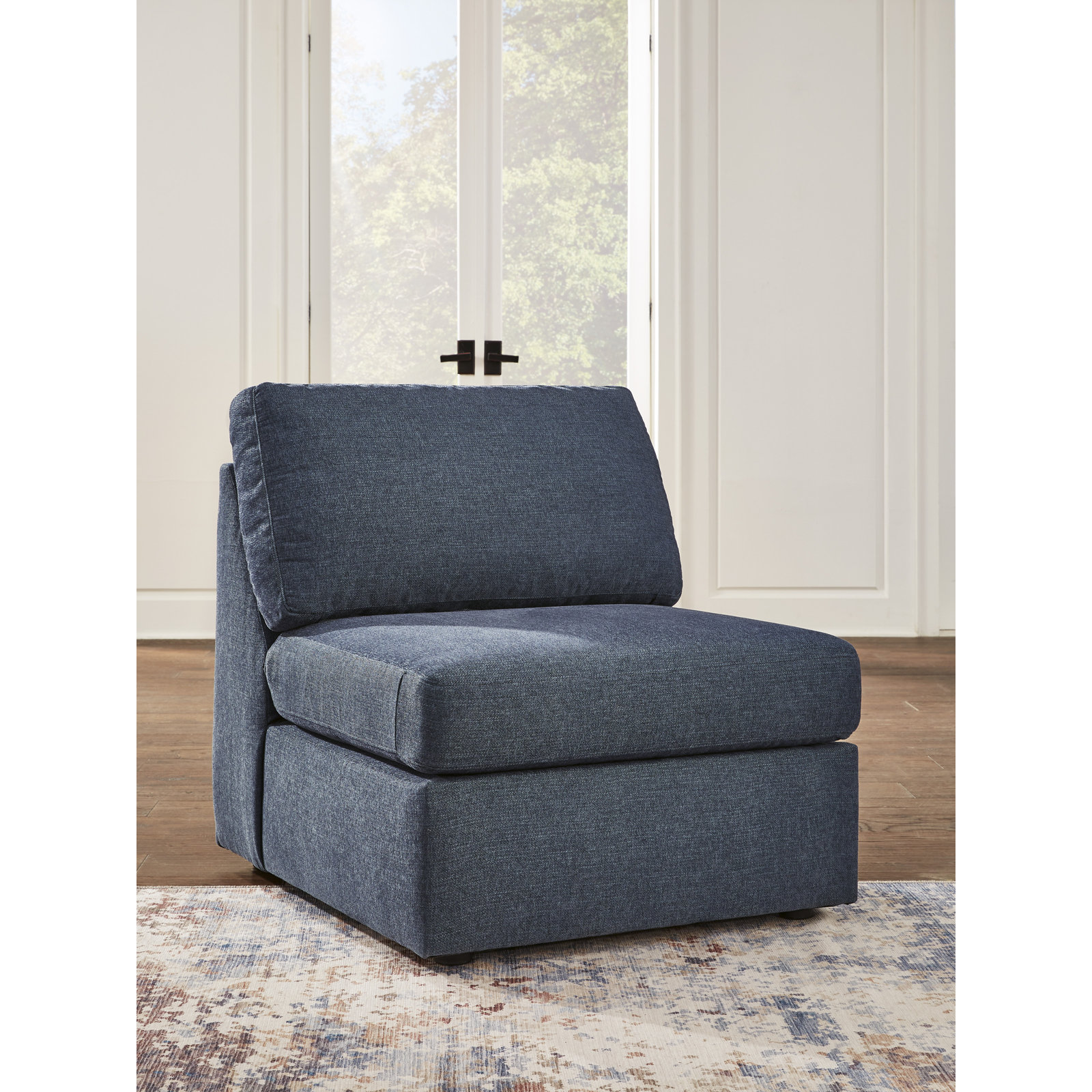 Modular Sectional, Blue Polyester