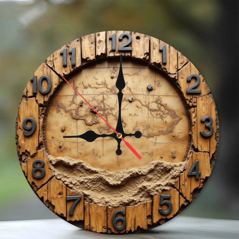Horloge murale rétro en bois