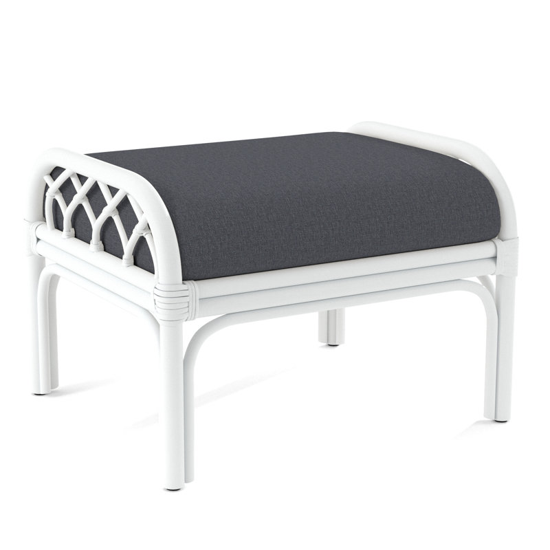 Edgewater Ottoman, Brown Geometric, 0456-33, Frost White