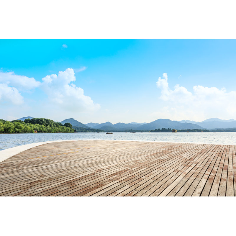 Mountain With Lake by Zhaojiankang - Wrapped Canvas Print, 61cm H x 91cm W
