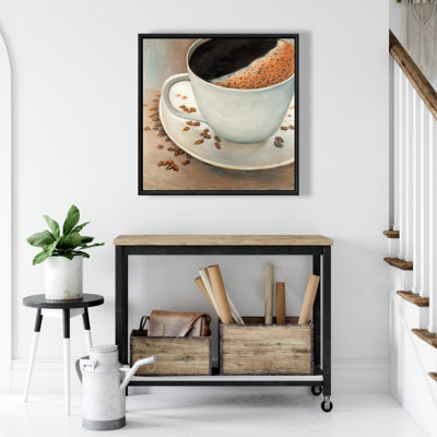 «Black Coffee Canvas» - Art moderne encadré pour la décoration intérieure