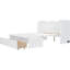 Lit blanc avec port et armoire spacieuse avec tiroir - Stable et vaste rangement-730683699-730683698
