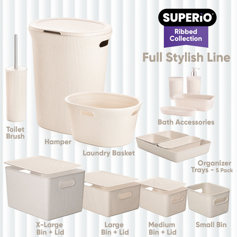 Ensemble d'accessoires de salle de bain nervuré, Ecohome