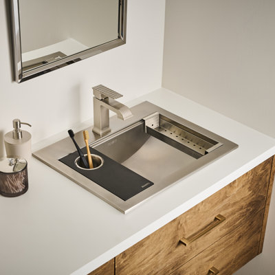 Lavabo de salle de bain encastré en acier inoxydable 21 x 17 Ruvati