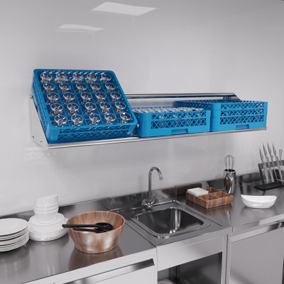 62 in. Stainless Steel Tubular Glass Rack Shelf