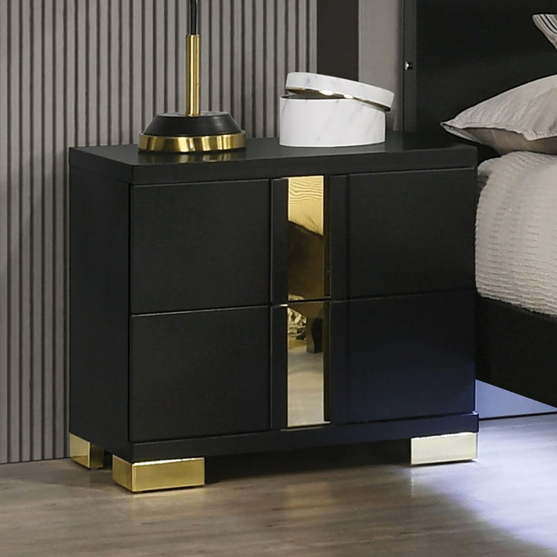 Table de chevet pour chambre à coucher, Noir