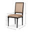 Chaise d'appoint en tissu noire / brune