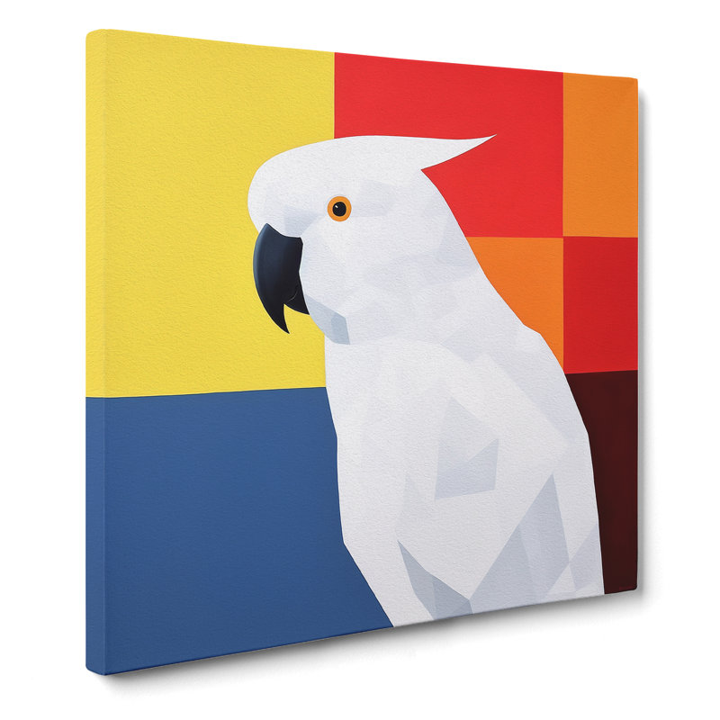 Cockatoo Suprematism - Wrapped Canvas - Framed Print