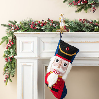 21"L Hooked Stocking, Nutcracker