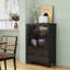 Élégante armoire de rangement avec 2 grandes portes supérieures et 2 petites portes inférieures-1266534981