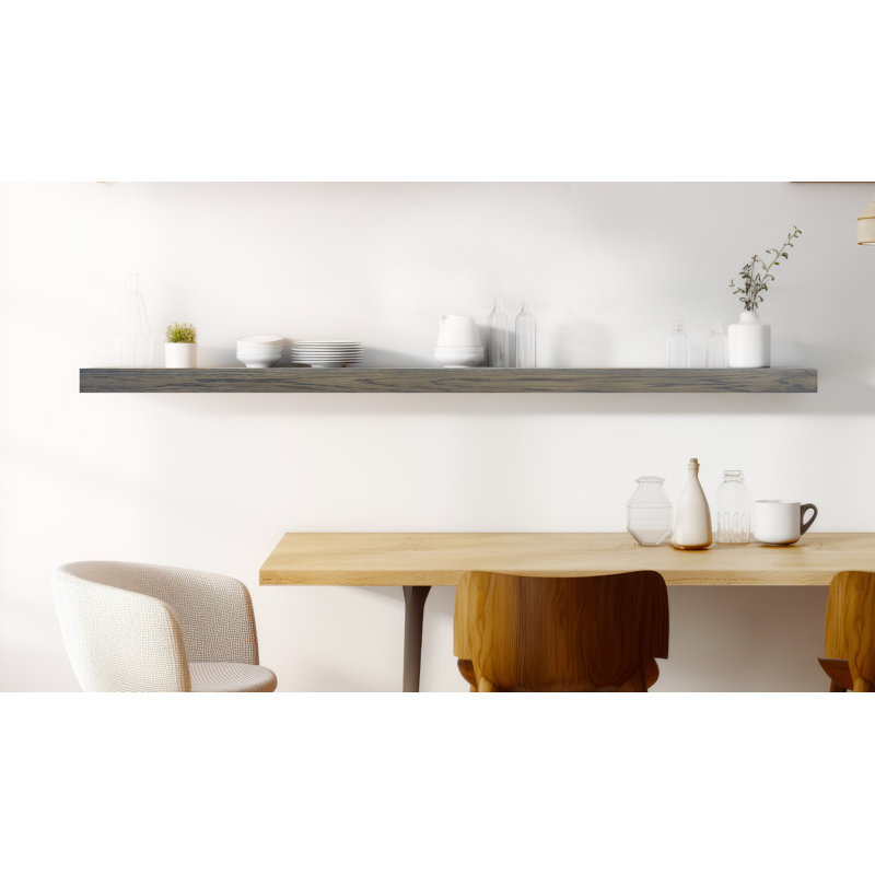 Derryaghy Oak Floating Shelf, 3" H x 71" W x 8" D