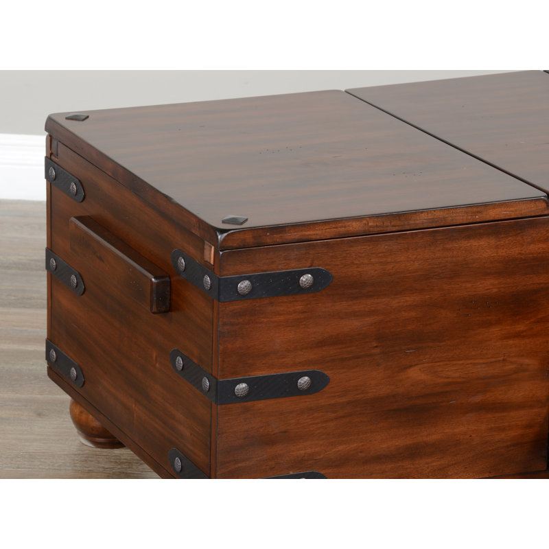 Table basse avec rangement en bois massif Joslin