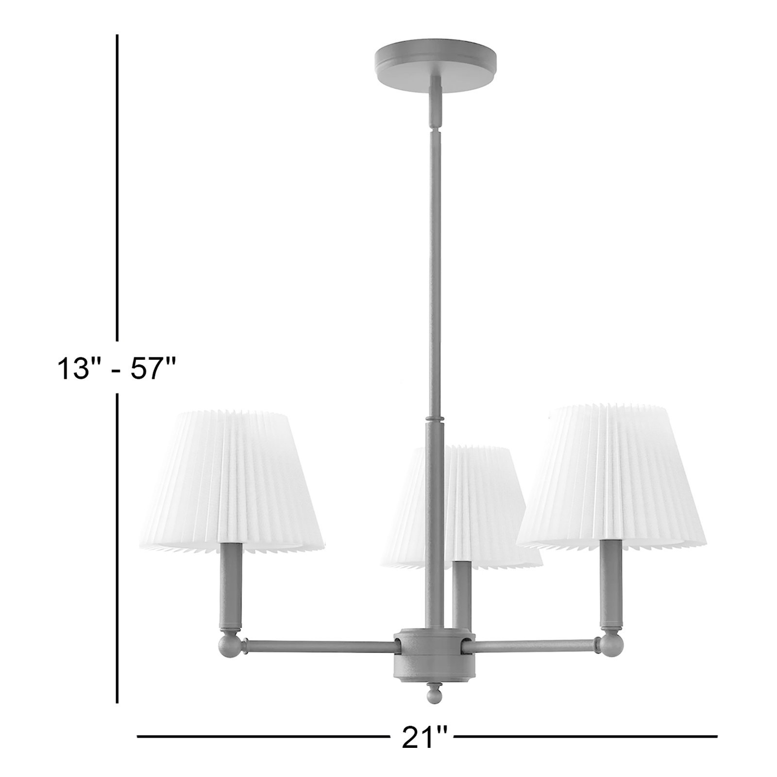 Costa 3-Light Chandelier, Matte Black