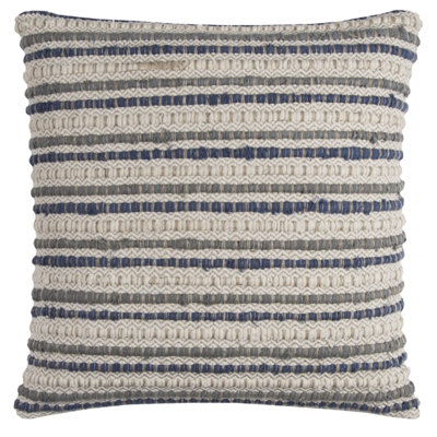 Coussin bleu et beige