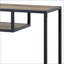 Chêne rustique & amp; Table basse industrielle noire avec tablettes de rangement, facile à assembler pour le salon