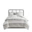 Ensemble d'édredon surdimensionné en jacquard de coton 6 pièces blanc / gris-119922302