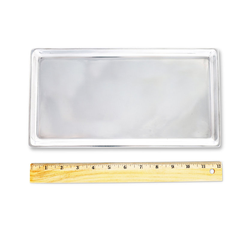 Sleek Silver 6" x 12" Engravable Aluminum Tray