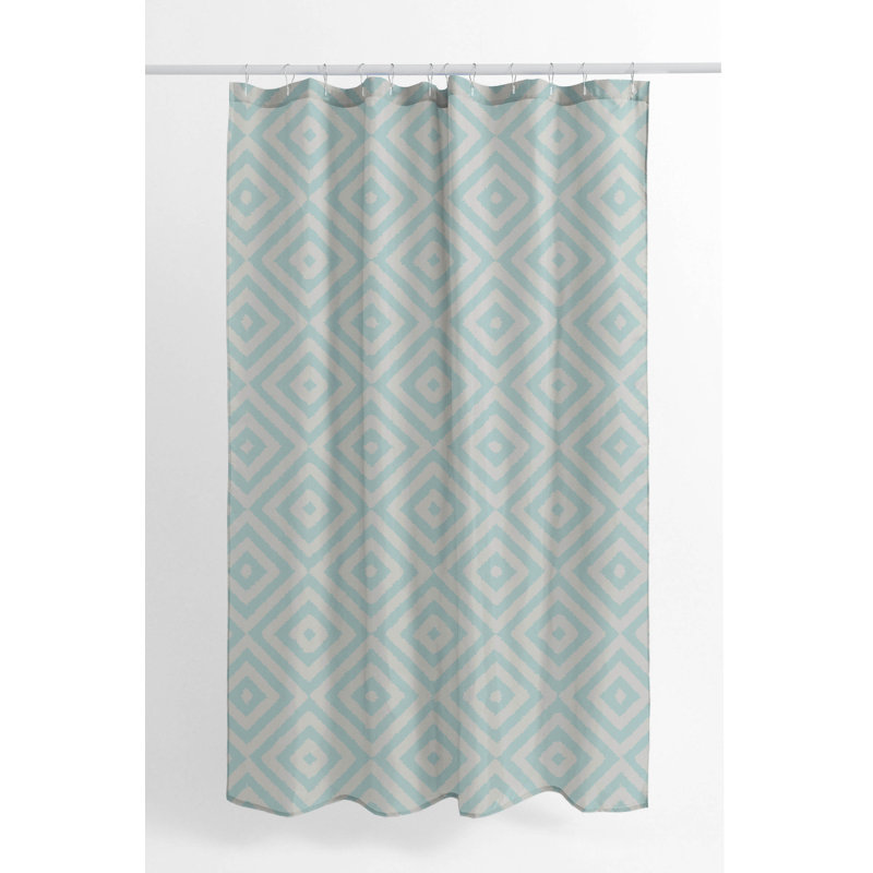 Ikat Eye Ultra-Thin Lightweight Shower Curtain, Blue/Light Blue