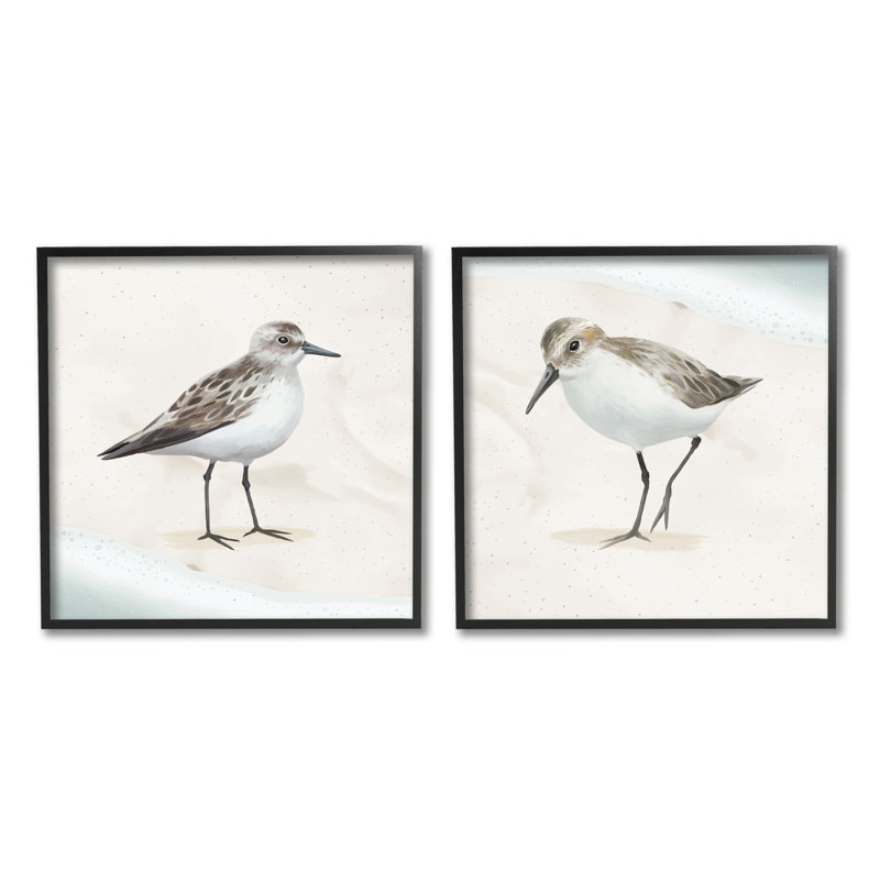 «Sand l'apiper apaisant» par Lucca Sheppard - ensemble de 2 impressions sur toile flottante, H 12 po x l 24 po x P 1,5 po