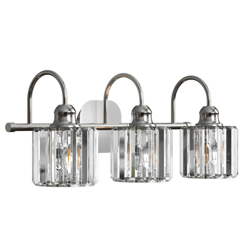 Light metal à intensité variable bathroom vanity light Wilmon, Nickel brossé, 3