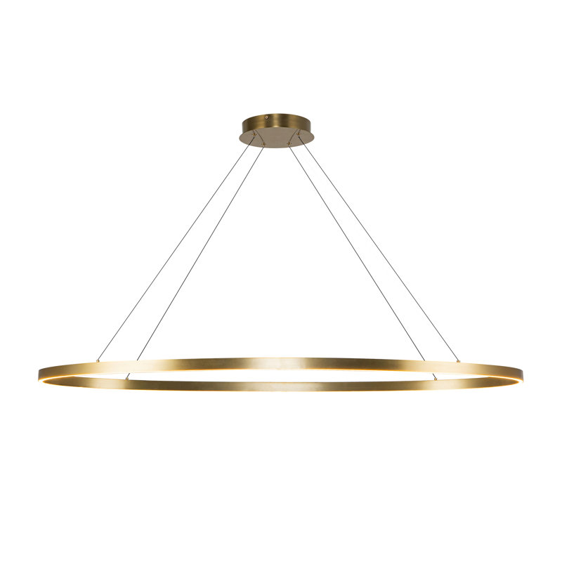 Ovale 1 - Light LED Unique/Statement Pendant, Brushed Gold, 1.5" H x 53.25" W x 27.625" D