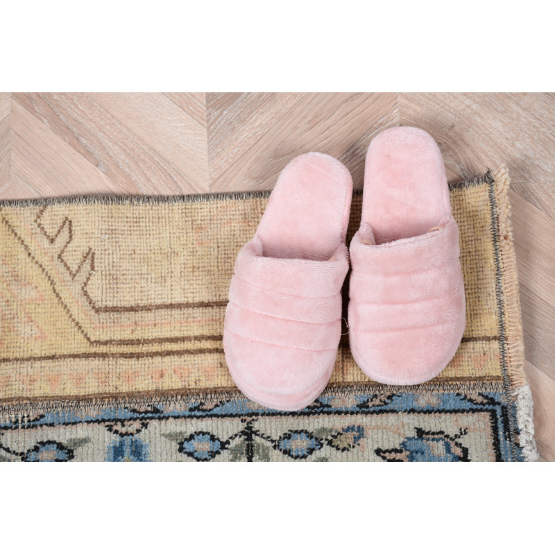 Tapis turc Oushak fait à la main et parfait pour un décor rustique et un vestibule élégant